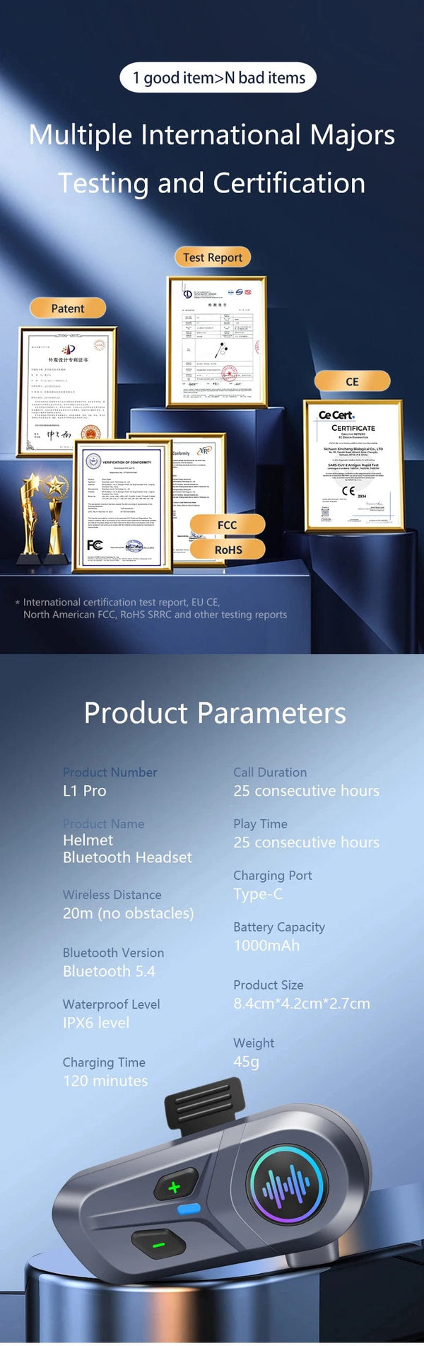 Planet Gates Soft Mic Voice Ctrl Intelligent Voice Control BT 5.4 Motorcycle Helmet Headset Wireless Awaken By Voice Control Call Phone Earphone Music Player