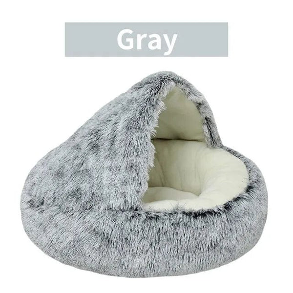 Planet Gates Soft Plush Pet Bed with Cover Round Cat Bed Pet Mattress Warm Cat Dog 2 in 1 Sleeping Nest Cave for Small Dogs