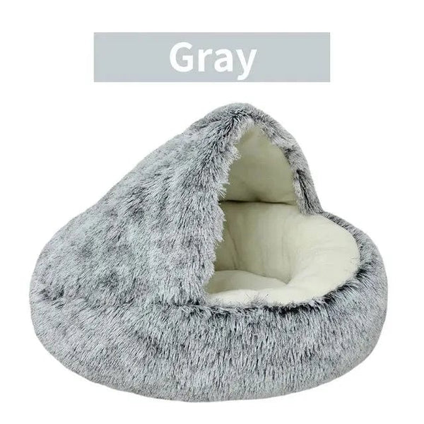 Planet Gates Soft Plush Pet Bed with Cover Round Cat Bed Pet Mattress Warm Cat Dog 2 in 1 Sleeping Nest Cave for Small Dogs