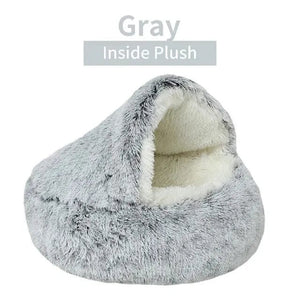 Planet Gates Soft Plush Pet Bed with Cover Round Cat Bed Pet Mattress Warm Cat Dog 2 in 1 Sleeping Nest Cave for Small Dogs