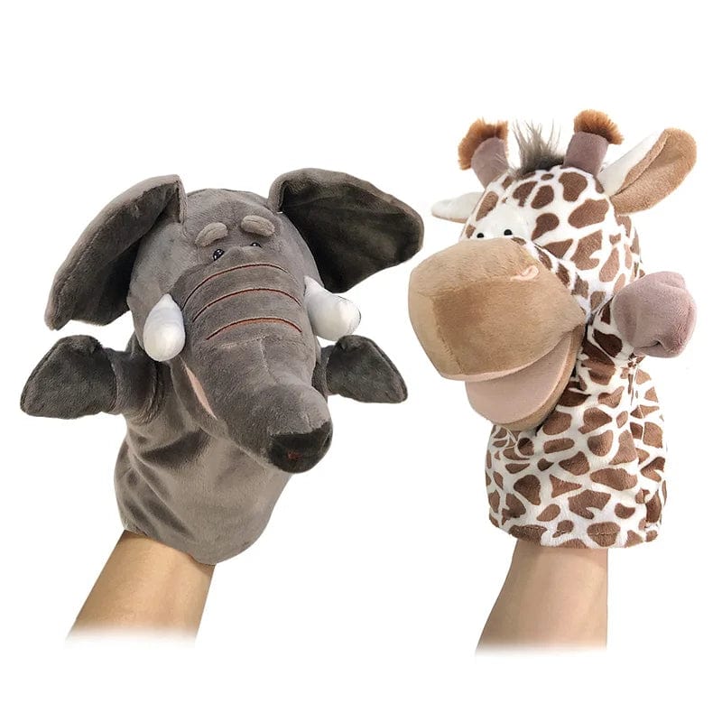 Planet Gates Soft Stuffed Toy Doll Animal Plush Doll Educational Baby Toys Lion Elephant Monkey Giraffe Tiger Bunny Kawaii Hand Finger Puppet