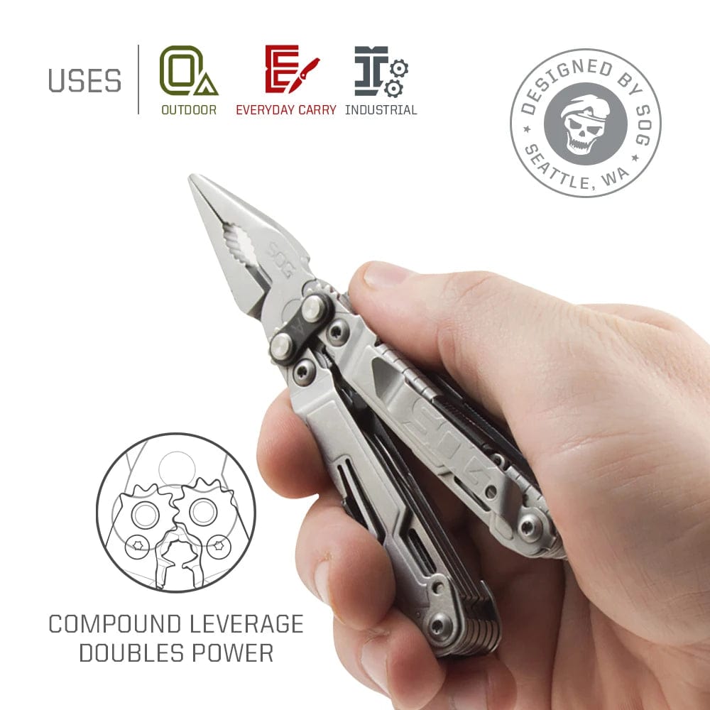 Planet Gates SOG 18 in 1 PowerPint Multi-Tool Pliers Mini Folding Hand Tools Portable EDC Outdoor Survival Camping Equipments PP1001/1002-CP