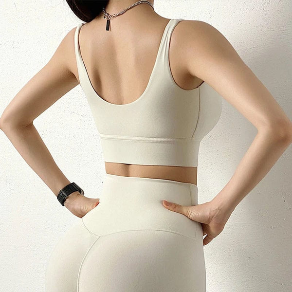 Planet Gates SOISOU Nylon Tracksuits Women's Yoga Set Sports Suit Gym Fitness Bra Leggings Women Lounge Wear Crop Tops Sexy 18 Colors