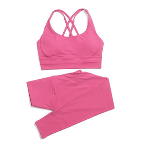 Planet Gates SOISOU Nylon Yoga Set Women's Tracksuit Gym Fitness Set Woman 2 Pieces Leggings Sports Bra Breathable Sportwear Woman Clothes