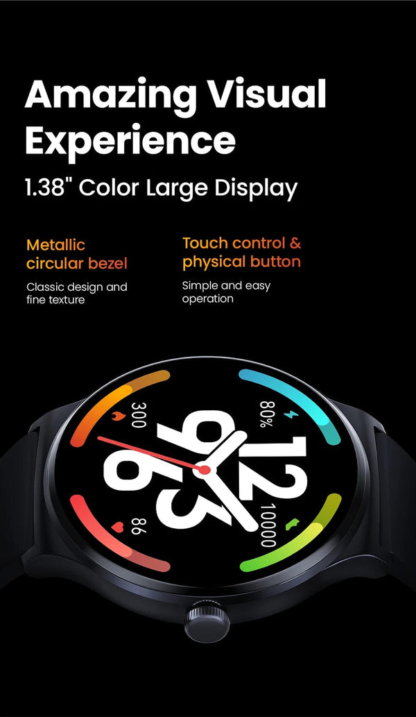 Planet Gates SolalLite Blue HAYLOU Solar Lite Smart Watch 100+ Workout Modes Smartwatch Heart Rate Blood Oxygen Monitoring Sleep Stress Testing Sport Watch