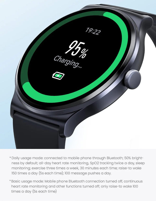 Planet Gates SolalLite Blue HAYLOU Solar Lite Smart Watch 100+ Workout Modes Smartwatch Heart Rate Blood Oxygen Monitoring Sleep Stress Testing Sport Watch