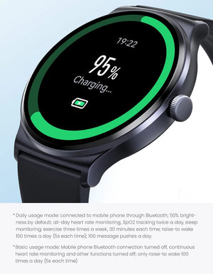 Planet Gates SolalLite Blue HAYLOU Solar Lite Smart Watch 100+ Workout Modes Smartwatch Heart Rate Blood Oxygen Monitoring Sleep Stress Testing Sport Watch