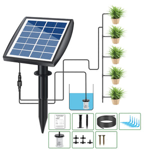 Planet Gates Solar Auto Watering System Automatic Drip Irrigation Kit Self Watering Device Water Timer for Plant in Patio Balcony Green House