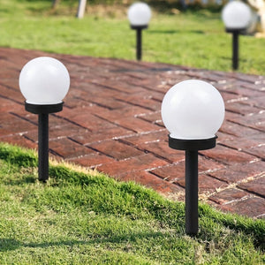 Planet Gates Solar Ball Lawn Light【White Light】 3 Packs Solar Lights Outdoor, Solar LED Globe Powered Garden Light Waterproof For Yard Patio Walkway Landscape In-Ground Spike Pathway Cool White, Halloween Decorations Lights Outdoor