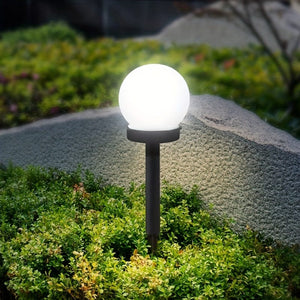 Planet Gates Solar Ball Lawn Light【White Light】 3 Packs Solar Lights Outdoor, Solar LED Globe Powered Garden Light Waterproof For Yard Patio Walkway Landscape In-Ground Spike Pathway Cool White, Halloween Decorations Lights Outdoor