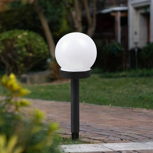 Planet Gates Solar Ball Lawn Light【White Light】 3 Packs Solar Lights Outdoor, Solar LED Globe Powered Garden Light Waterproof For Yard Patio Walkway Landscape In-Ground Spike Pathway Cool White, Halloween Decorations Lights Outdoor
