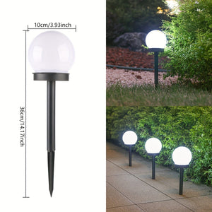 Planet Gates Solar Ball Lawn Light【White Light】 3 Packs Solar Lights Outdoor, Solar LED Globe Powered Garden Light Waterproof For Yard Patio Walkway Landscape In-Ground Spike Pathway Cool White, Halloween Decorations Lights Outdoor