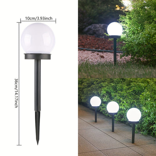 Planet Gates Solar Ball Lawn Light【White Light】 3 Packs Solar Lights Outdoor, Solar LED Globe Powered Garden Light Waterproof For Yard Patio Walkway Landscape In-Ground Spike Pathway Cool White, Halloween Decorations Lights Outdoor
