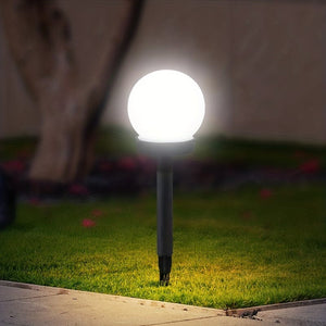 Planet Gates Solar Ball Lawn Light【White Light】 3 Packs Solar Lights Outdoor, Solar LED Globe Powered Garden Light Waterproof For Yard Patio Walkway Landscape In-Ground Spike Pathway Cool White, Halloween Decorations Lights Outdoor