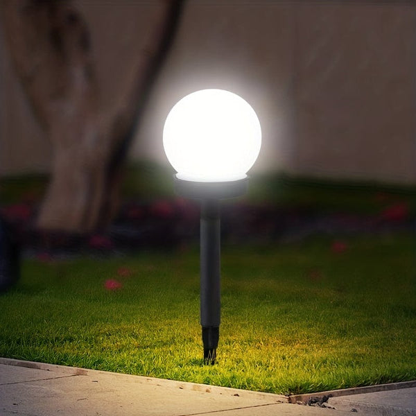 Planet Gates Solar Ball Lawn Light【White Light】 3 Packs Solar Lights Outdoor, Solar LED Globe Powered Garden Light Waterproof For Yard Patio Walkway Landscape In-Ground Spike Pathway Cool White, Halloween Decorations Lights Outdoor