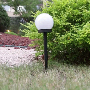 Planet Gates Solar Ball Lawn Light【White Light】 3 Packs Solar Lights Outdoor, Solar LED Globe Powered Garden Light Waterproof For Yard Patio Walkway Landscape In-Ground Spike Pathway Cool White, Halloween Decorations Lights Outdoor
