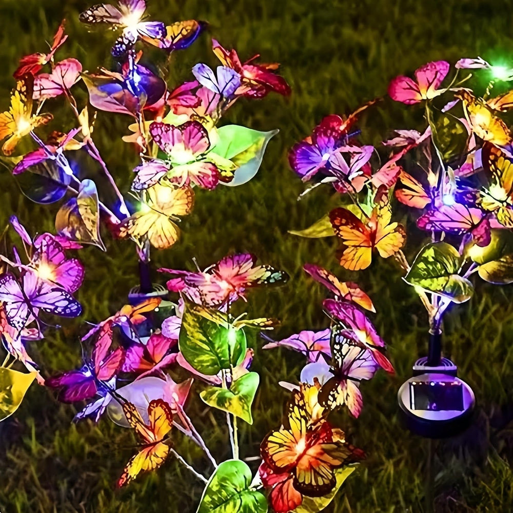 Planet Gates Solar Branch Butterfly Light 2pack Solar Swing Wind Butterfly Lights, Waterproof Decorative Garden Lights, With Color Changing Butterfly Design, Outdoor Solar Powered LED Lights For Patio, Yard And Pathway