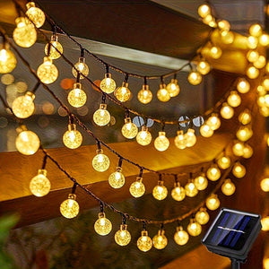 Planet Gates Solar Crystal Ball String Lights 11.89m Waterproof Outdoor 8 Modes Garden Camping Party Decoration
