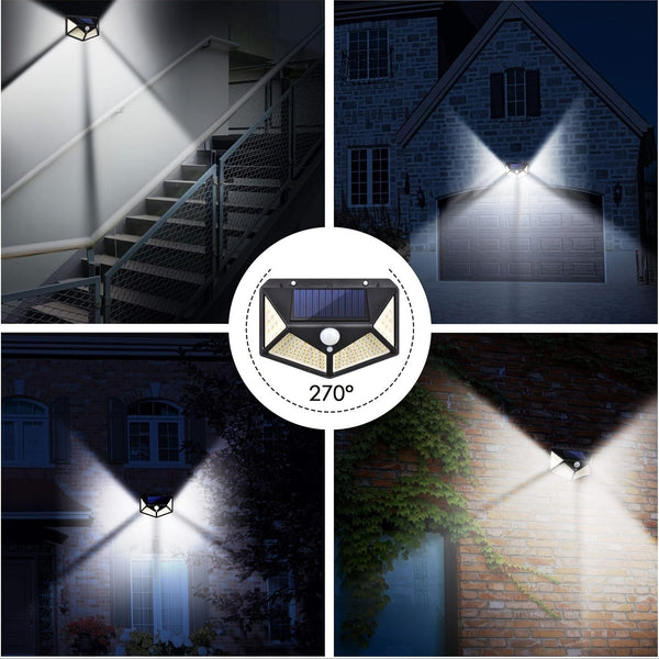 Planet Gates Solar Outdoor Lights, 270o Light Range Wall Lights Solar Powered Lights Wireless Waterproof With 3 Modes For Garden Outside