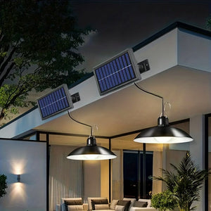 Planet Gates Solar Remote Control Lights, Solar Powered Indoor & Outdoor Pendant Lights With 3 Color, Waterproof Auto On/Off Solar Light For Room Patio Yard Garden