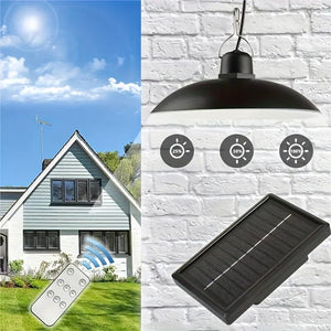 Planet Gates Solar Remote Control Lights, Solar Powered Indoor & Outdoor Pendant Lights With 3 Color, Waterproof Auto On/Off Solar Light For Room Patio Yard Garden