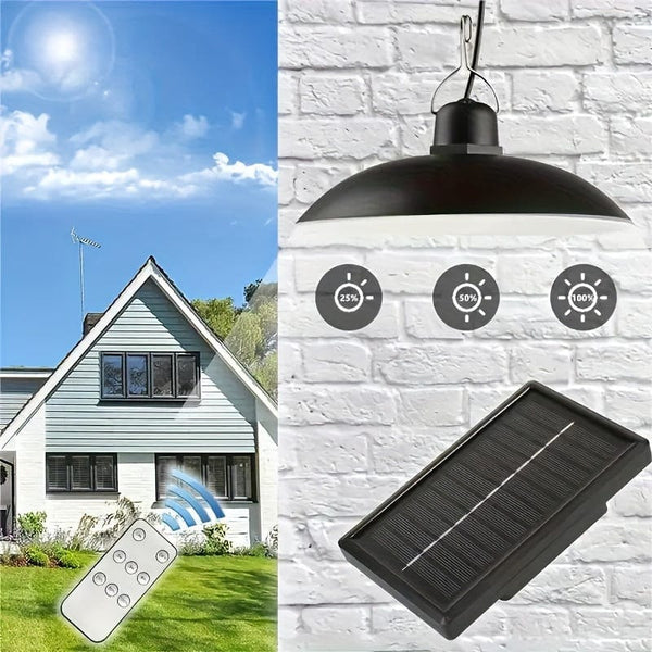 Planet Gates Solar Remote Control Lights, Solar Powered Indoor & Outdoor Pendant Lights With 3 Color, Waterproof Auto On/Off Solar Light For Room Patio Yard Garden
