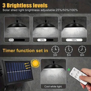Planet Gates Solar Remote Control Lights, Solar Powered Indoor & Outdoor Pendant Lights With 3 Color, Waterproof Auto On/Off Solar Light For Room Patio Yard Garden