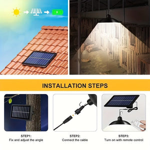 Planet Gates Solar Remote Control Lights, Solar Powered Indoor & Outdoor Pendant Lights With 3 Color, Waterproof Auto On/Off Solar Light For Room Patio Yard Garden