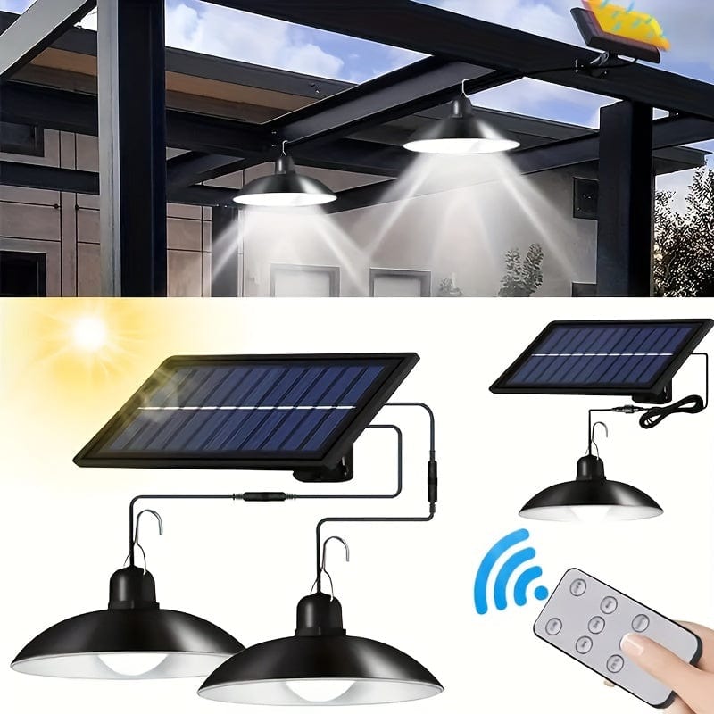 Planet Gates Solar Remote Control Lights, Solar Powered Indoor & Outdoor Pendant Lights With 3 Color, Waterproof Auto On/Off Solar Light For Room Patio Yard Garden