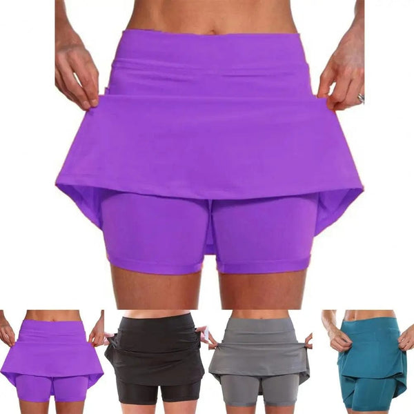 Planet Gates Solid Yoga Shorts Sports Women Slim High Waist Short Skirt Fitness Yoga Short Summer Running Tennis Legging Workout Gym Shorts