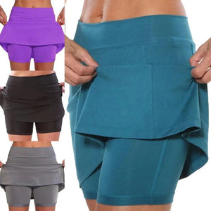 Planet Gates Solid Yoga Shorts Sports Women Slim High Waist Short Skirt Fitness Yoga Short Summer Running Tennis Legging Workout Gym Shorts