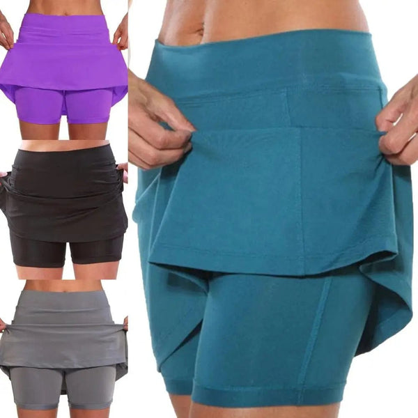 Planet Gates Solid Yoga Shorts Sports Women Slim High Waist Short Skirt Fitness Yoga Short Summer Running Tennis Legging Workout Gym Shorts