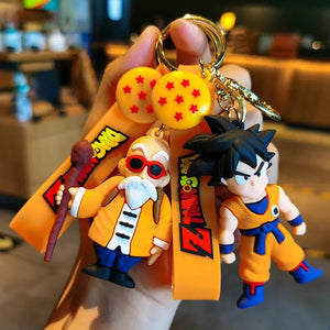Planet Gates Son Gohan Anime Dragon Ball Keychain Fashion Jewelry Son Goku Vegeta Piccolo Action Figures 8CM PVC Key Ring for Men Women Bag Pendant