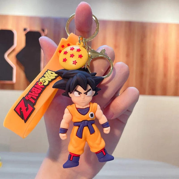 Planet Gates Son Gohan Anime Dragon Ball Keychain Fashion Jewelry Son Goku Vegeta Piccolo Action Figures 8CM PVC Key Ring for Men Women Bag Pendant