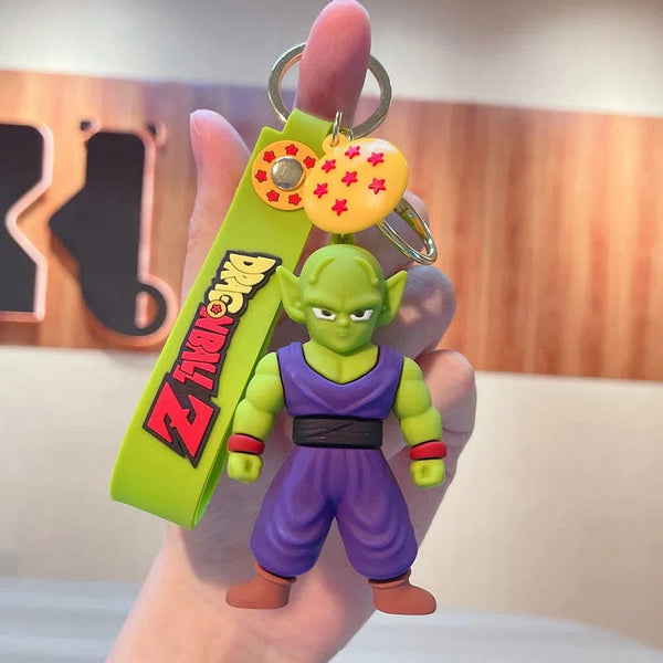 Planet Gates Son Gohan Anime Dragon Ball Keychain Fashion Jewelry Son Goku Vegeta Piccolo Action Figures 8CM PVC Key Ring for Men Women Bag Pendant