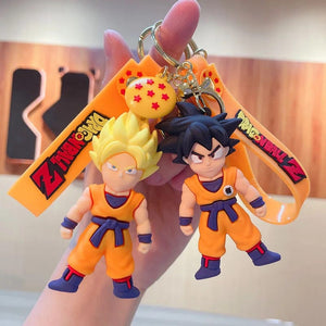 Planet Gates Son Gohan Anime Dragon Ball Keychain Fashion Jewelry Son Goku Vegeta Piccolo Action Figures 8CM PVC Key Ring for Men Women Bag Pendant