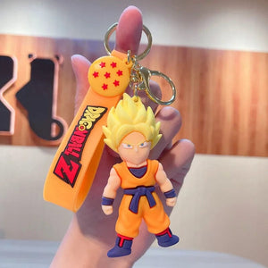 Planet Gates Son Gohan Anime Dragon Ball Keychain Fashion Jewelry Son Goku Vegeta Piccolo Action Figures 8CM PVC Key Ring for Men Women Bag Pendant