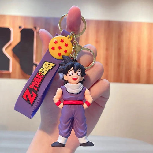 Planet Gates Son Gohan Anime Dragon Ball Keychain Fashion Jewelry Son Goku Vegeta Piccolo Action Figures 8CM PVC Key Ring for Men Women Bag Pendant