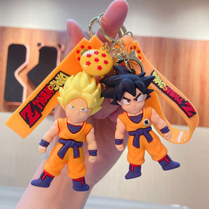 Planet Gates Son Gohan Anime Dragon Ball Keychain Fashion Jewelry Son Goku Vegeta Piccolo Action Figures 8CM PVC Key Ring for Men Women Bag Pendant