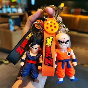 Planet Gates Son Gohan Anime Dragon Ball Keychain Fashion Jewelry Son Goku Vegeta Piccolo Action Figures 8CM PVC Key Ring for Men Women Bag Pendant