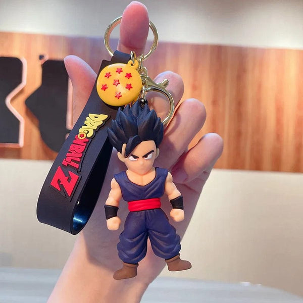 Planet Gates Son Gohan Anime Dragon Ball Keychain Fashion Jewelry Son Goku Vegeta Piccolo Action Figures 8CM PVC Key Ring for Men Women Bag Pendant