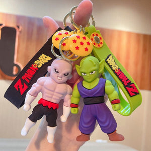Planet Gates Son Gohan Anime Dragon Ball Keychain Fashion Jewelry Son Goku Vegeta Piccolo Action Figures 8CM PVC Key Ring for Men Women Bag Pendant