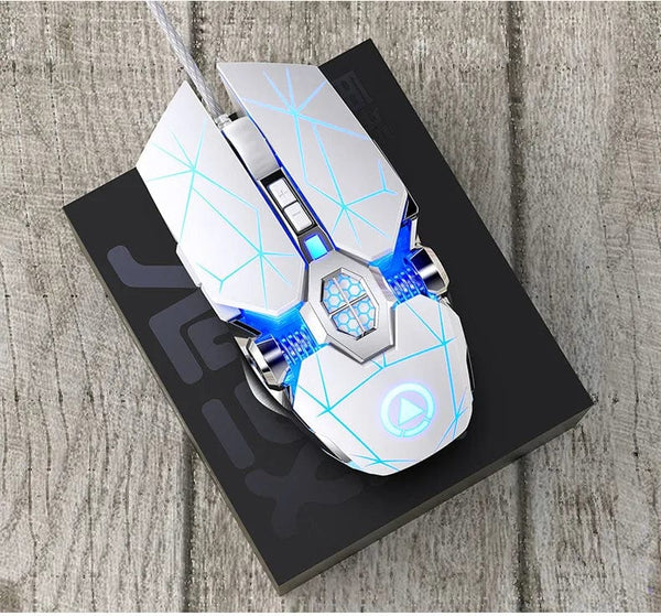Planet Gates sound White Professional USB Wired Gaming Mouse 6 Button 3200DPI LED Optical Computer Mouse Game Mice Silent Mouse Mause For PC laptop Gamer