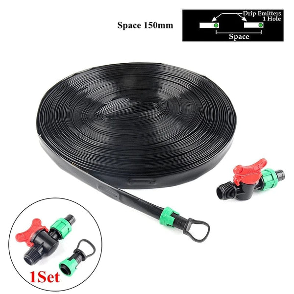 Planet Gates space 15cm set / 16mm / 50m 20/50/100M 16mm Micro Irrigation Drip Tape 1-hole Greenhouse Garden Flower Pots Watering Soaker Hose With Pipe Connector