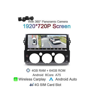 Planet Gates spain / 4 64G 360 CAM LTE BK Carplay 1920*720 IPS 2 din Android 14 Car Radio For Toyota FJ Cruiser 2007 2008-2017 Auto GPS Navigation Stereo 8+128G Bluetooth