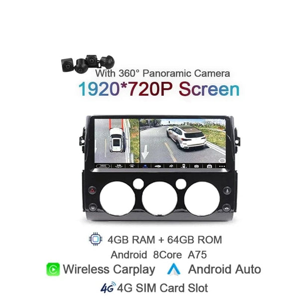Planet Gates spain / 4 64G 360 CAM LTE BK Carplay 1920*720 IPS 2 din Android 14 Car Radio For Toyota FJ Cruiser 2007 2008-2017 Auto GPS Navigation Stereo 8+128G Bluetooth