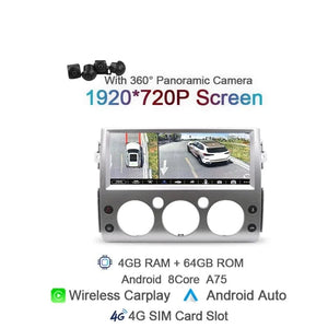 Planet Gates spain / 4 64G 360 CAM LTE SL Carplay 1920*720 IPS 2 din Android 14 Car Radio For Toyota FJ Cruiser 2007 2008-2017 Auto GPS Navigation Stereo 8+128G Bluetooth