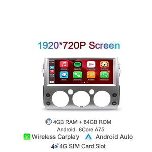 Planet Gates spain / 4 64G Carpla Sliver Carplay 1920*720 IPS 2 din Android 14 Car Radio For Toyota FJ Cruiser 2007 2008-2017 Auto GPS Navigation Stereo 8+128G Bluetooth