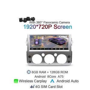 Planet Gates spain / 6 128G 360 CAM SL Carplay 1920*720 IPS 2 din Android 14 Car Radio For Toyota FJ Cruiser 2007 2008-2017 Auto GPS Navigation Stereo 8+128G Bluetooth