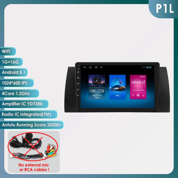 Planet Gates spain / P1L 1G 16G 8GB 128GB Android 12 Car Multimedia Player 9 Inch Navigation For BMW E39 E53 M5 1995-2003 Radio Stereo BT GPS Wifi DSP SWC AM FM